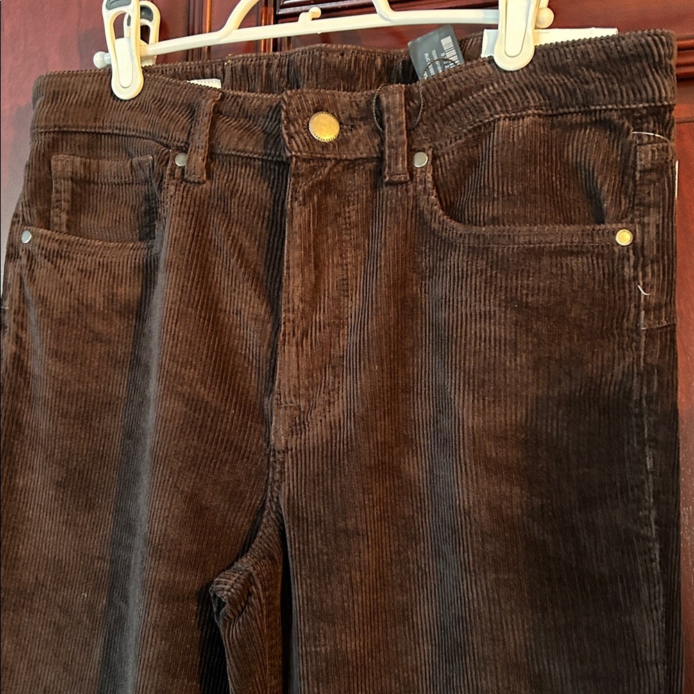 ZARA Mid-rise Corduroy Bootcut Pants in Brown size 8 - Picture 9 of 12